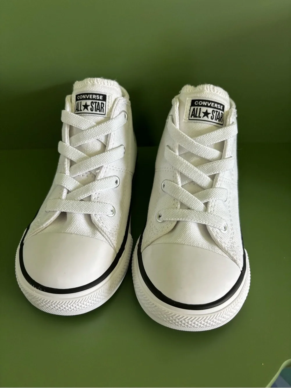 Converse Kids White High Top Sneakers with Black Trim